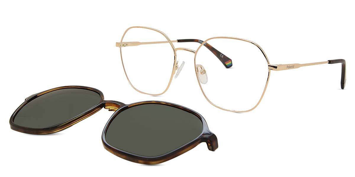 Polaroid PLD 6183/CS with Clip-on 06J/UC, Gold frame