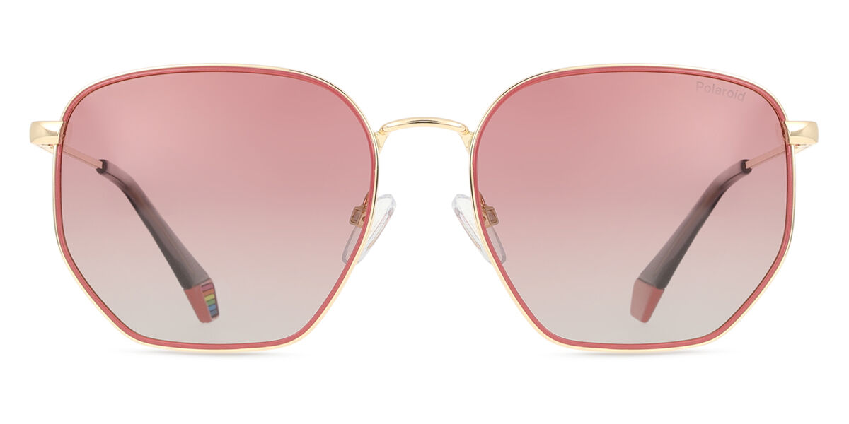 Polaroid PLD 6214/S/X Polarized EYR/GC, Pink frame, Gradient Brown lenses