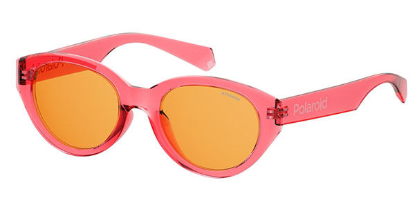 Polaroid PLD 6051/G/S Asian Fit Polarized 35J/HE, Red frame, Orange lenses