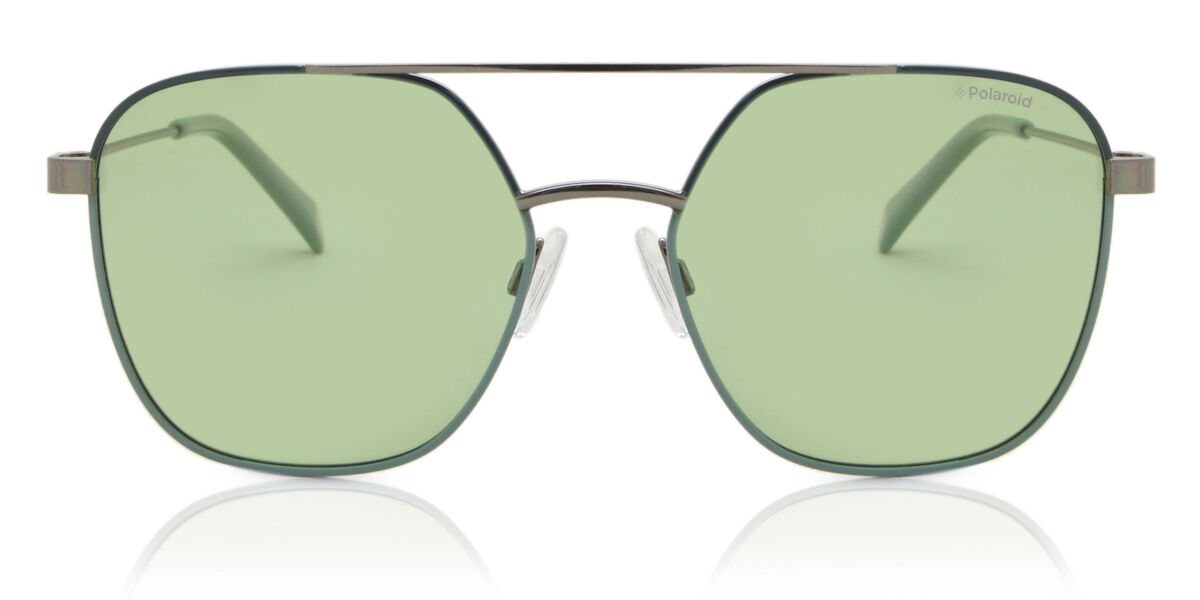 Polaroid PLD 6058/S Polarized 1ED/UC, Silver frame, Green lenses