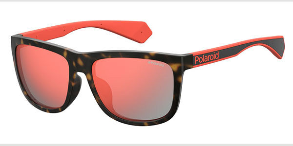 Polaroid PLD 6062/F/S Asian Fit Polarized 086/OZ, Tortoiseshell frame, Red lenses