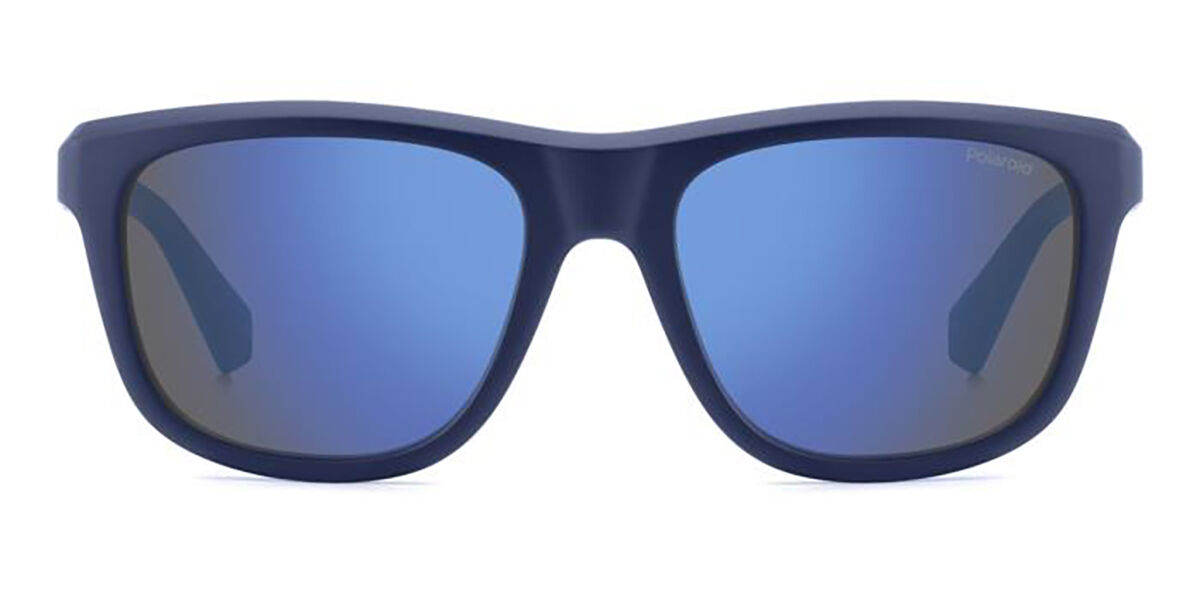 Polaroid PLD 2163/S Polarized FLL/5X, Blue Eco-Friendly frame, Blue Mirror lenses