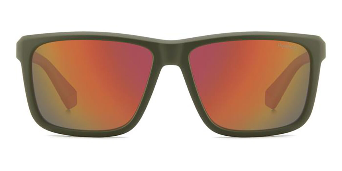 Polaroid PLD 2164/S Polarized TBO/OZ, Green Eco-Friendly frame, Red Multilayer Mirror lenses