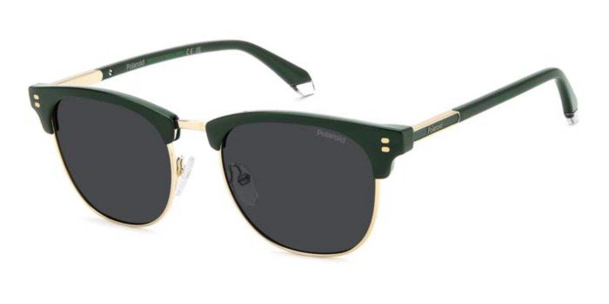 Polaroid PLD 4196/S/X Polarized 1ED/M9, Green frame, Solid Grey lenses