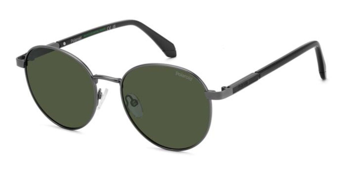 Polaroid PLD 4197/S/X Polarized R80/UC, Silver frame, Solid Green lenses