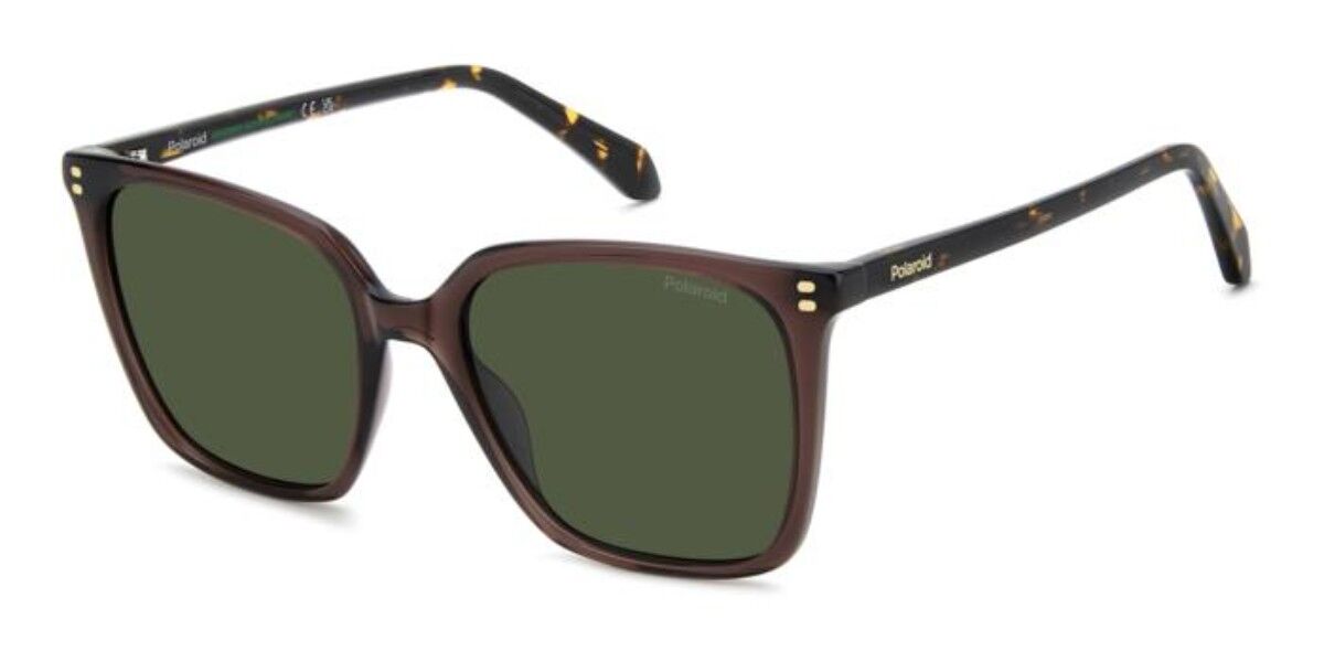 Polaroid PLD 4201/S/X Polarized 09Q/UC, Brown frame, Solid Green lenses