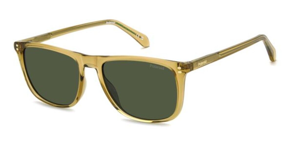 Polaroid PLD 4202/S/X Polarized 10A/UC, Yellow frame, Solid Green lenses