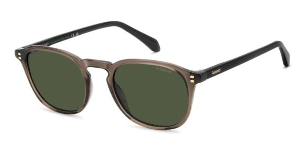 Polaroid PLD 4203/S/X Polarized 09Q/UC, Brown frame, Solid Green lenses