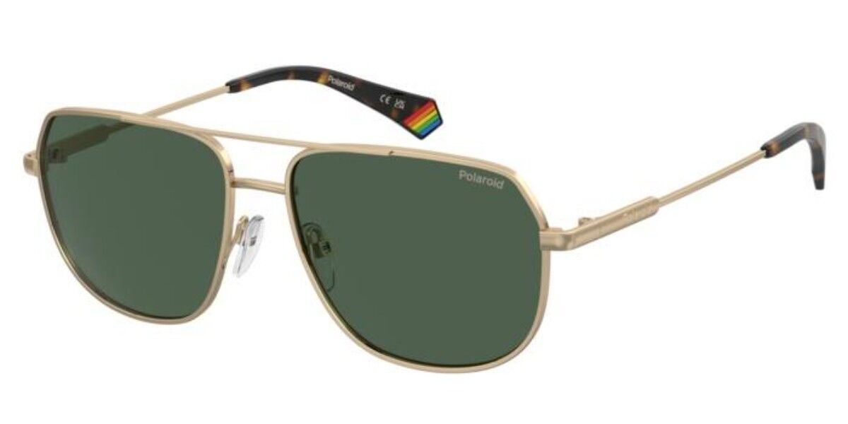Polaroid PLD 6195/S/XN Polarized J5G/UC, Gold frame, Solid Green lenses