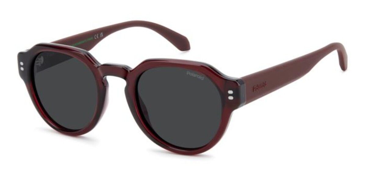 Polaroid PLD 6249/S/X Polarized LHF/M9, Burgundy frame, Solid Grey lenses