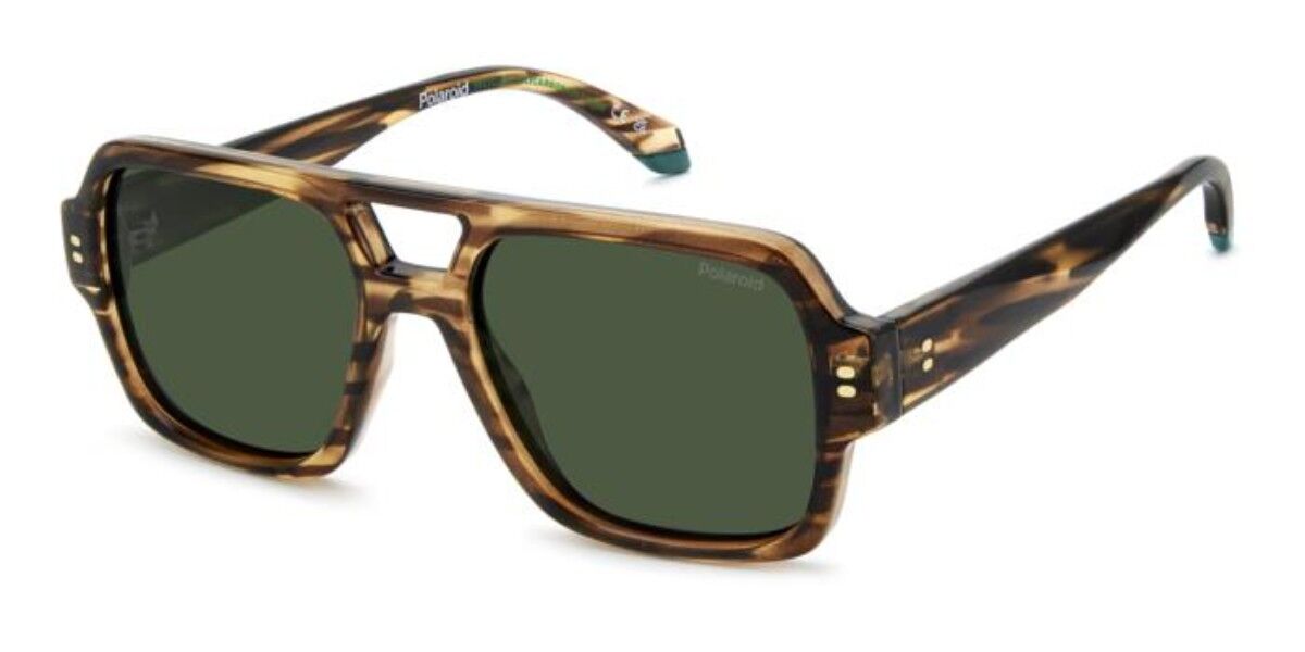 Polaroid PLD 6250/S/X Polarized 9N4/UC, Tortoiseshell frame, Solid Green lenses