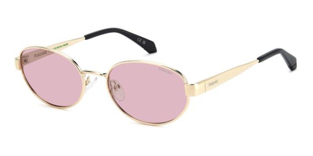 Polaroid PLD 6254/S/X Polarized EYR/0F, Gold frame, Solid Pink lenses