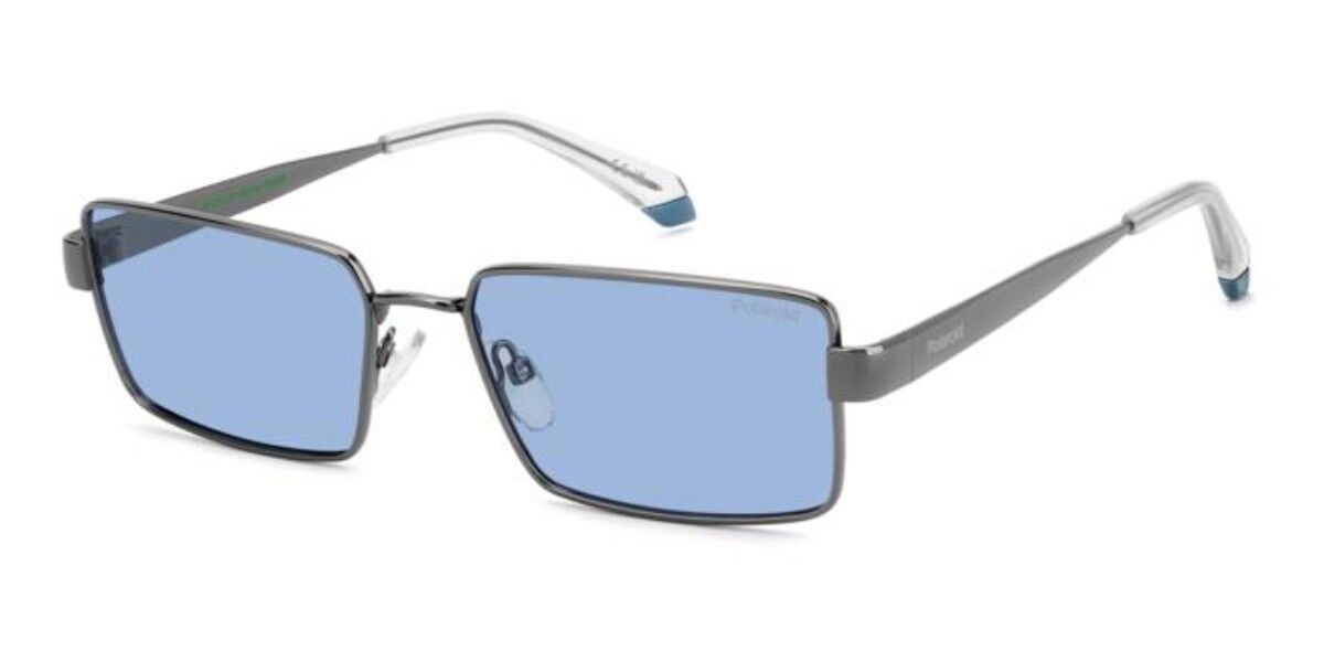Polaroid PLD 6255/S/X Polarized KJ1/C3, Silver frame, Solid Azure Blue lenses
