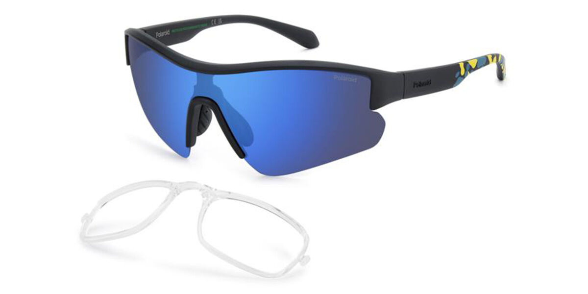 Polaroid PLD 7061/CI/S with RX Insert Polarized 003/5X, Black frame, Blue Mirror lenses