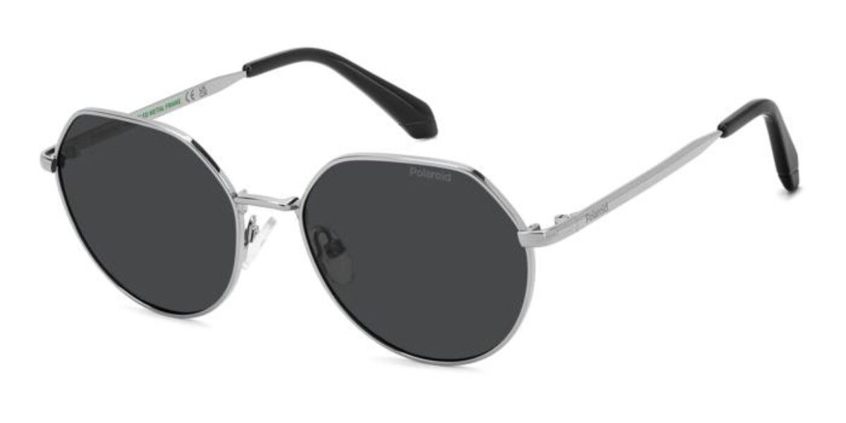 Polaroid PLD 8074/S Kids Polarized 6LB/M9, Silver frame, Solid Grey lenses