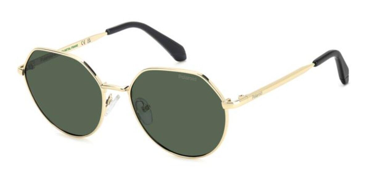 Polaroid PLD 8074/S Kids Polarized J5G/UC, Gold frame, Solid Green lenses