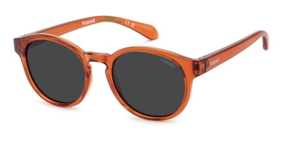 Polaroid PLD 8075/S Kids Polarized L7Q/M9, Orange frame, Solid Grey lenses