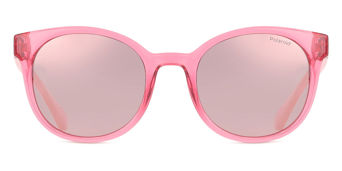 Polaroid PLD 8076/S Kids Polarized 35J/JQ, Pink frame, Rose Pink Multilayer Gold Mirror lenses