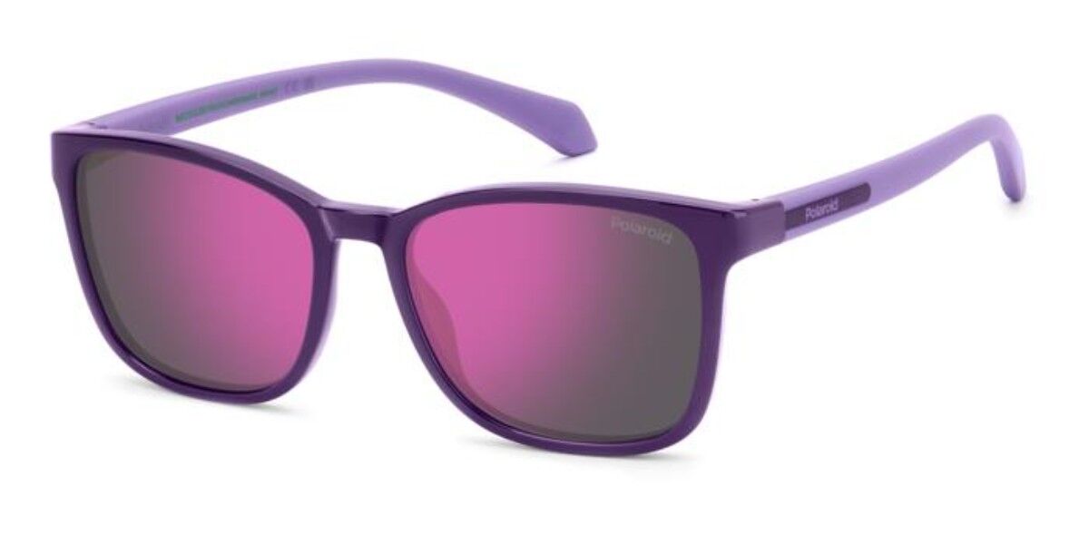 Polaroid PLD 8077/S Kids Polarized 0T7/AI, Purple frame, Grey Pink Mirror lenses