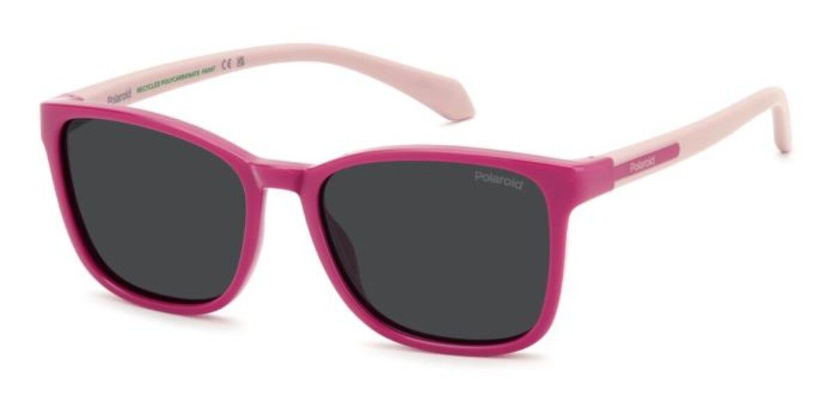 Polaroid PLD 8077/S Kids Polarized 35J/M9, Pink frame, Solid Grey lenses