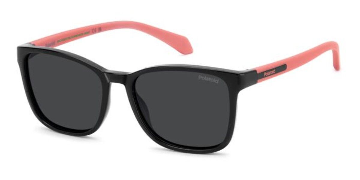 Polaroid PLD 8077/S Kids Polarized 807/M9, Black frame, Solid Grey lenses