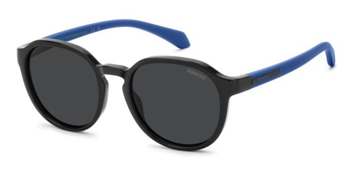 Polaroid PLD 8078/S Kids Polarized 807/M9, Black frame, Solid Grey lenses