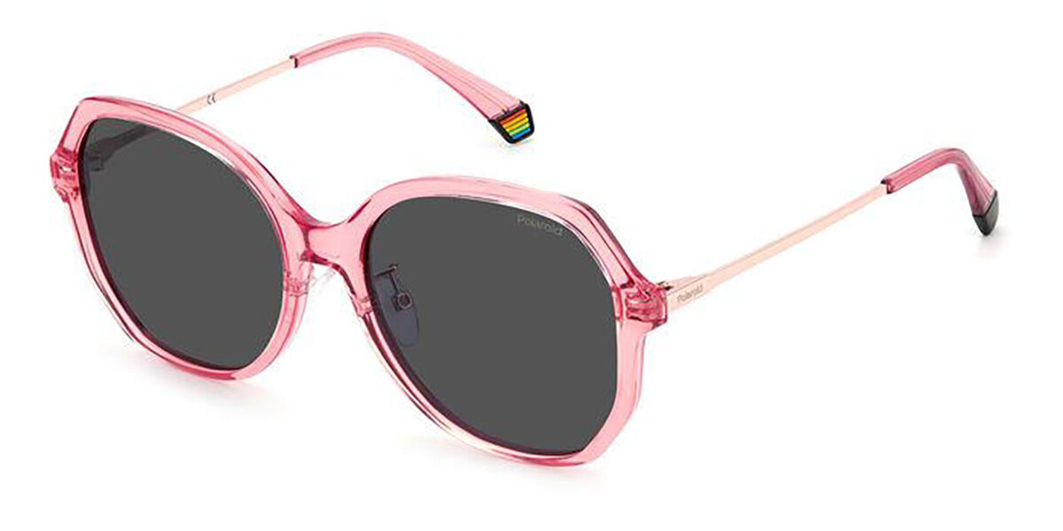 Polaroid PLD 6177/G/S Asian Fit 35J/M9, Pink frame, Grey lenses