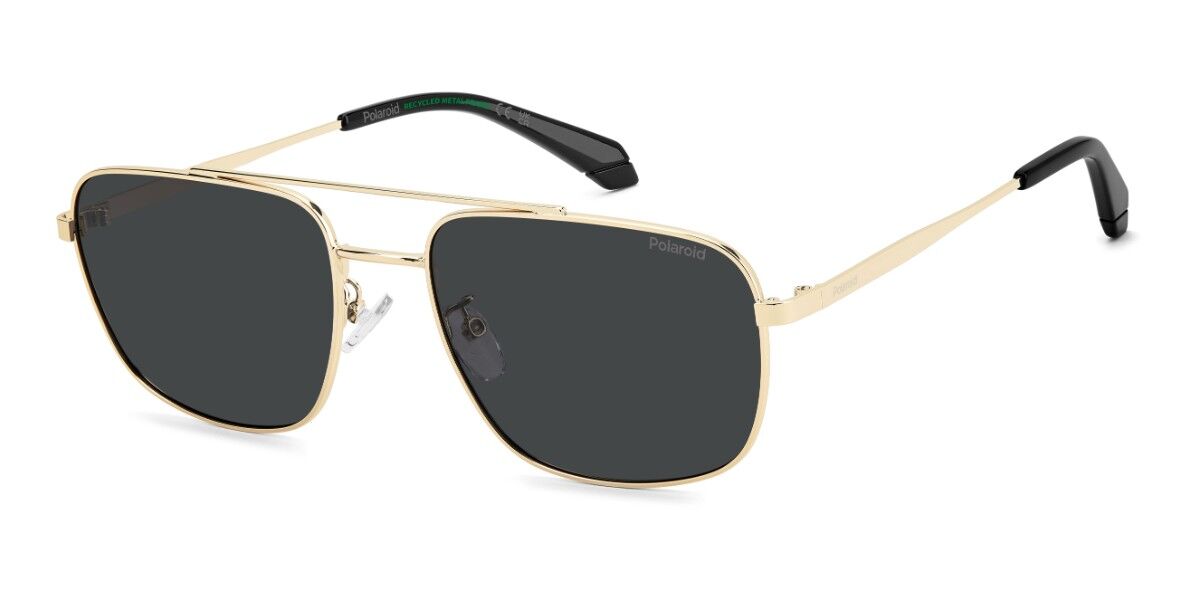 Polaroid PLD 4214/G/S/X Asian Fit Polarized 2F7/M9, Gold frame, Grey Polarized lenses