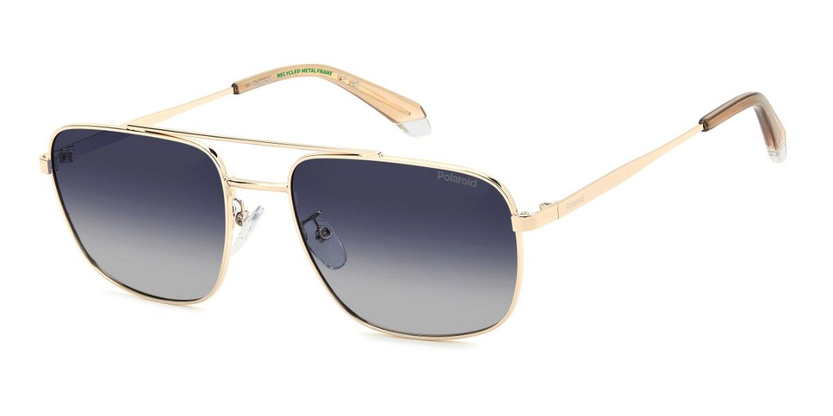 Polaroid PLD 4214/G/S/X Asian Fit Polarized LKS/Z7, Gold frame, Gradient Blue Polarized lenses