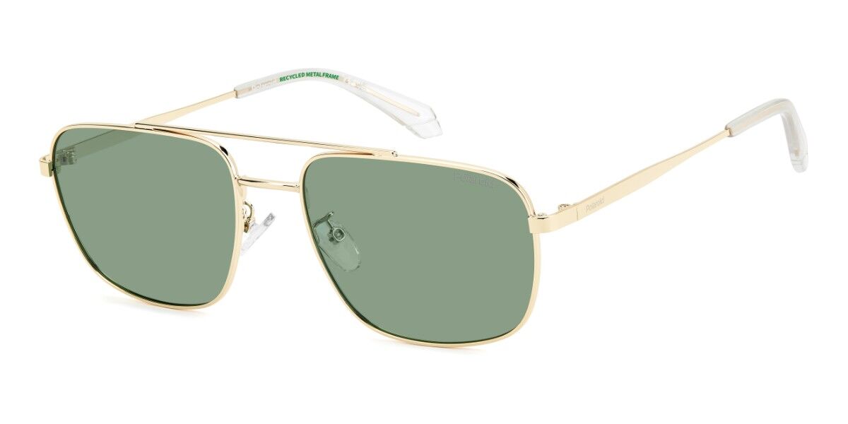 Polaroid PLD 4214/G/S/X Asian Fit Polarized PEF/UC, Gold frame, Green Polarized lenses