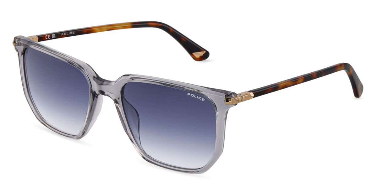 Police SPLU70 ROADIE 9 Polarized 04G0, Grey frame, Gradient Powder Blue lenses