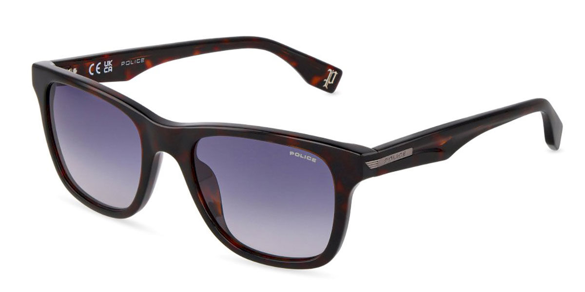 Police SPLU68 NERVE 2 Polarized 0722, Tortoiseshell frame, Gradient Blue lenses