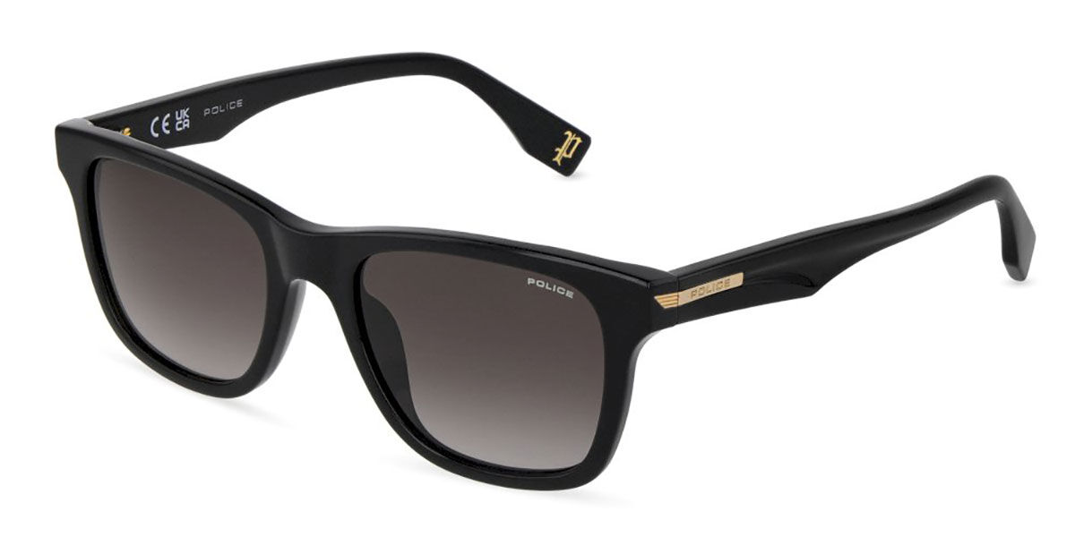 Police SPLU68 NERVE 2 Polarized 700Y, Black frame, Smoke Gradient Grey lenses