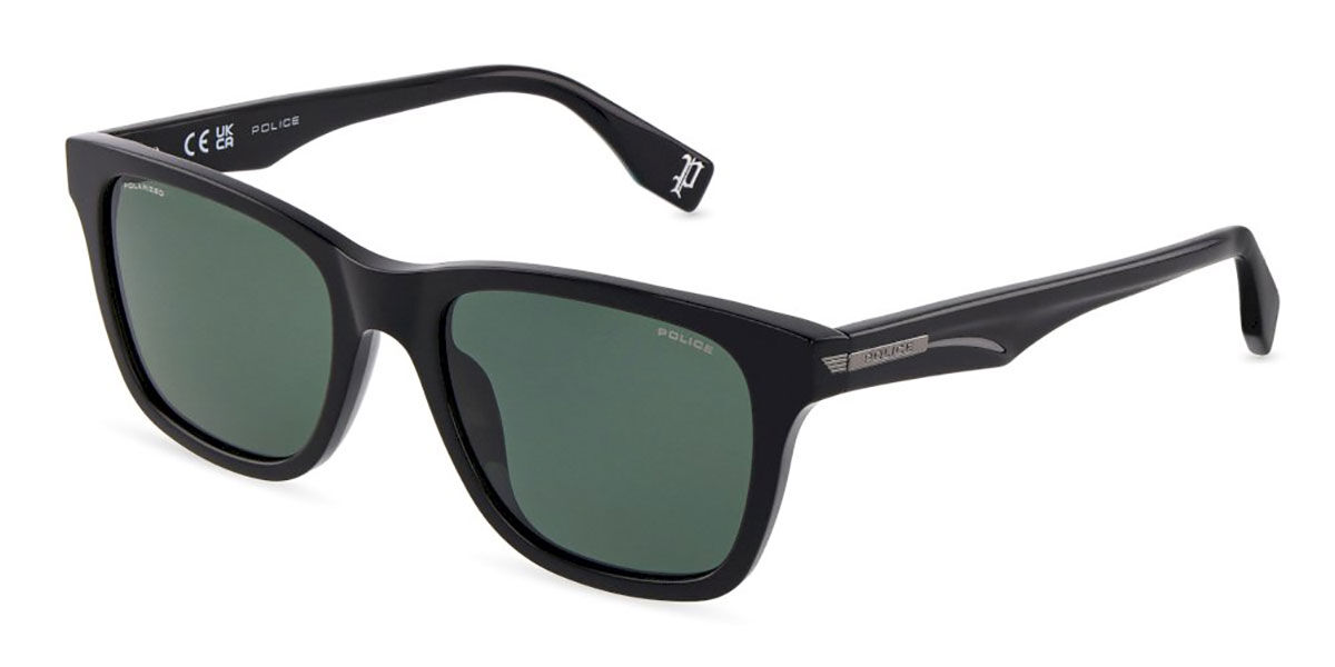 Police SPLU68 NERVE 2 Polarized 700Z, Black frame, Green lenses