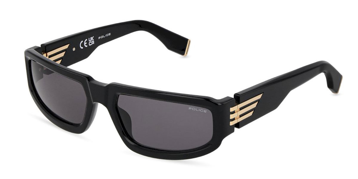 Police SPLU77 0700, Black frame, Smoke Grey lenses