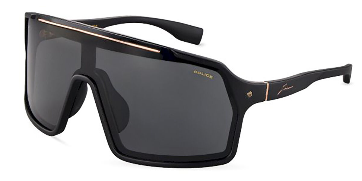 Police SPLU84 ZAC 1 0U28, Black frame, Smoke Grey lenses