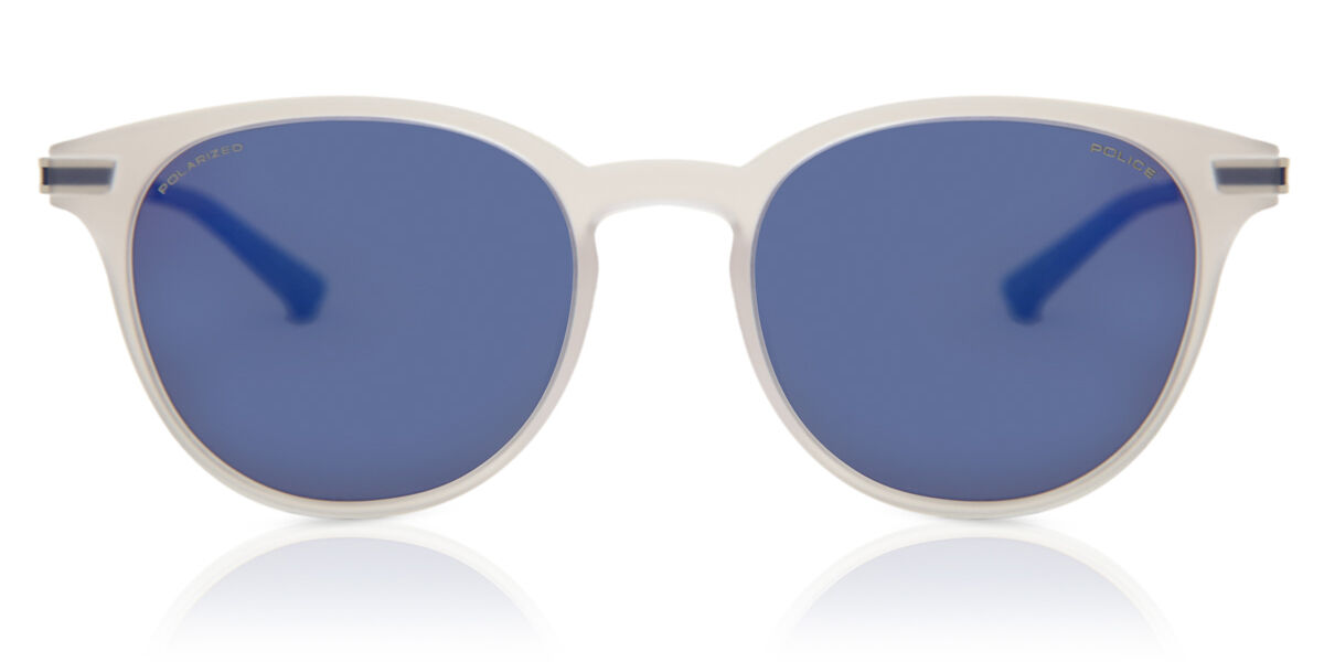 Police SPL718 SUMMERTIME 1 Polarized Z69P, White frame, Purple lenses