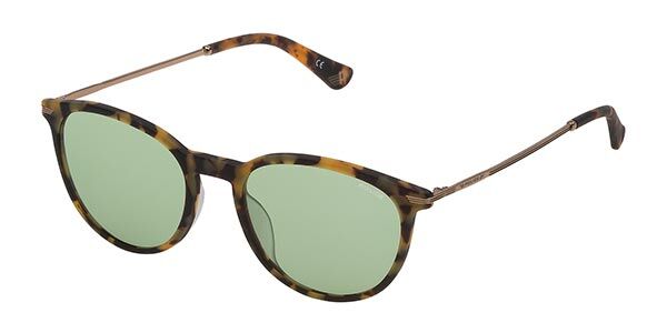 Police SPL474 HIGHWAY 5 742M, Tortoiseshell frame, Green lenses