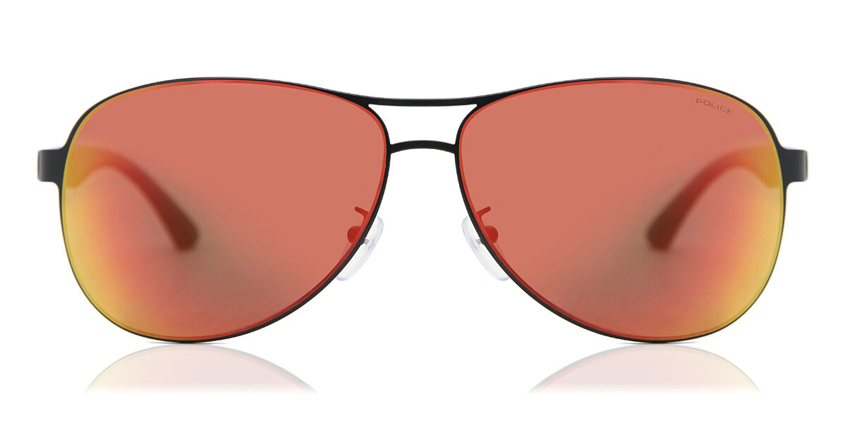 Police SPL534G 531R, Black frame, Orange lenses