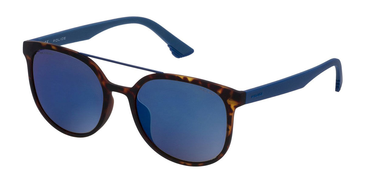 Police SPL634M 7VEP, Tortoiseshell frame, Blue lenses
