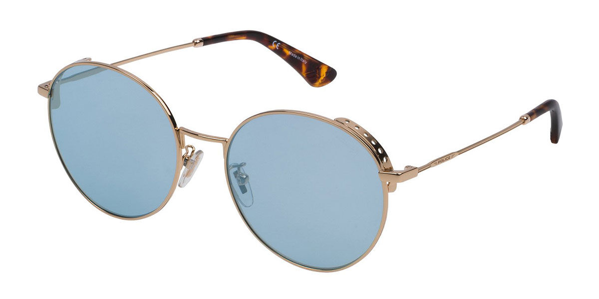 Police SPL637C 300X, Gold frame, Blue lenses