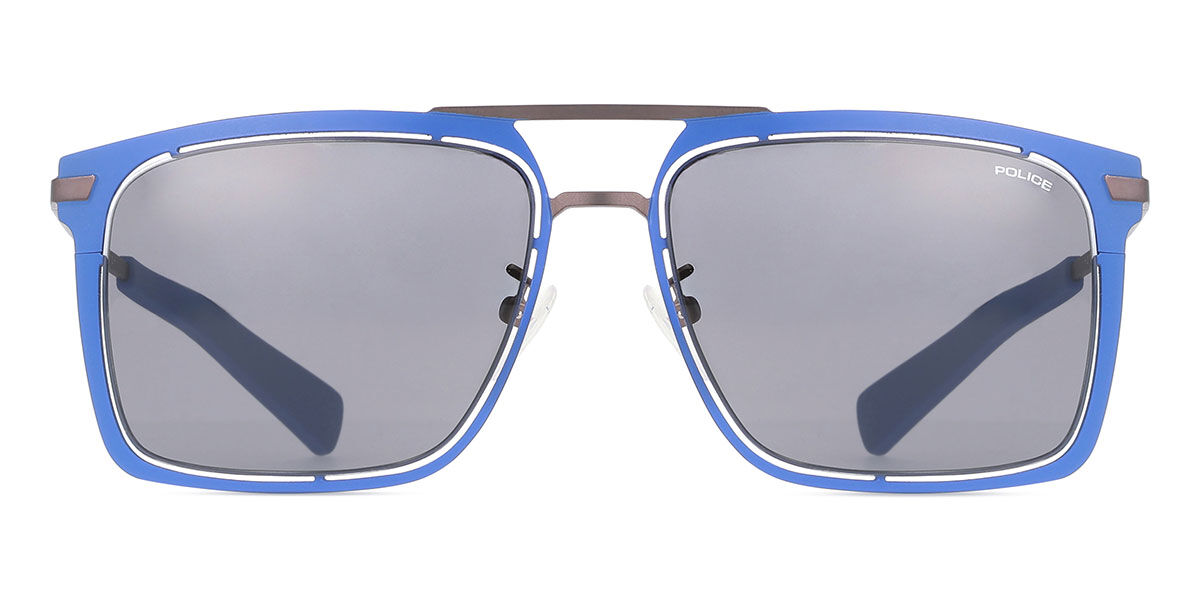 Police SPL159M 01AQ, Brown frame, Grey lenses