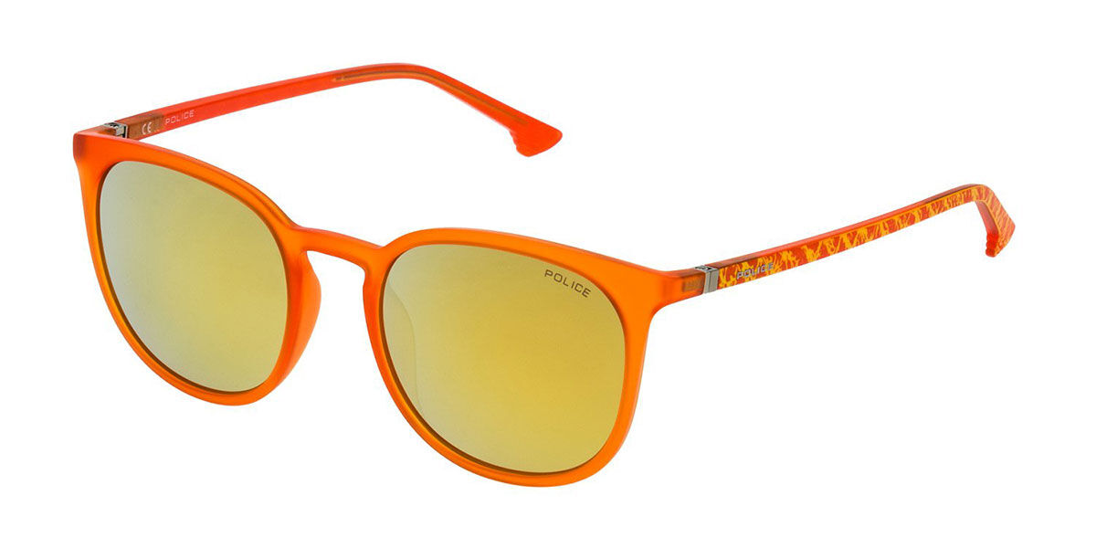 Police SPL343M M03G, Orange frame, Gold lenses