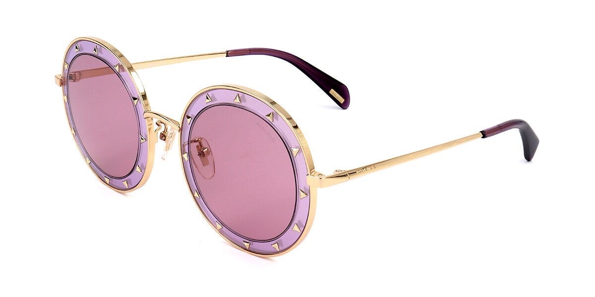 Police SPL836S 180F, Gold frame, Pink lenses