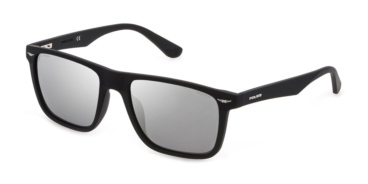 Police SPLE02 Polarized U28W, Black frame, Silver Mirror Polarized lenses