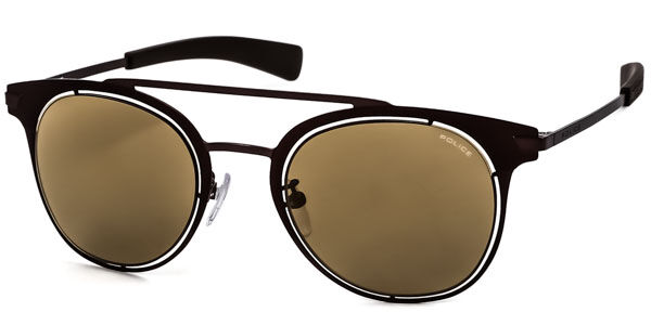 Police SPL158 OFFSIDE 6 R07G, Brown frame, Brown lenses