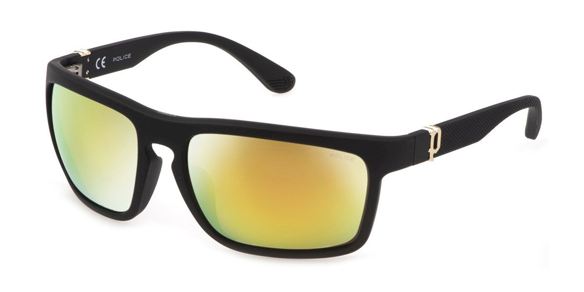 Police SPLF63 U28G, Black frame, Yellow Mirror lenses