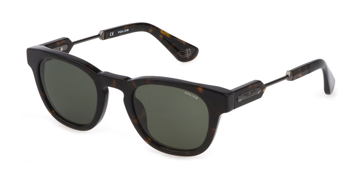 Police SPLF70 0722, Tortoiseshell frame, Dark Green lenses