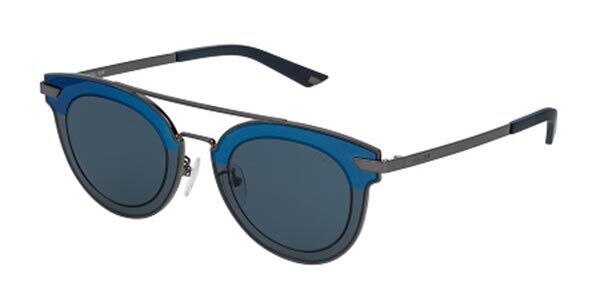 Police SPL349 HALO 2 0568, Grey frame, Blue lenses