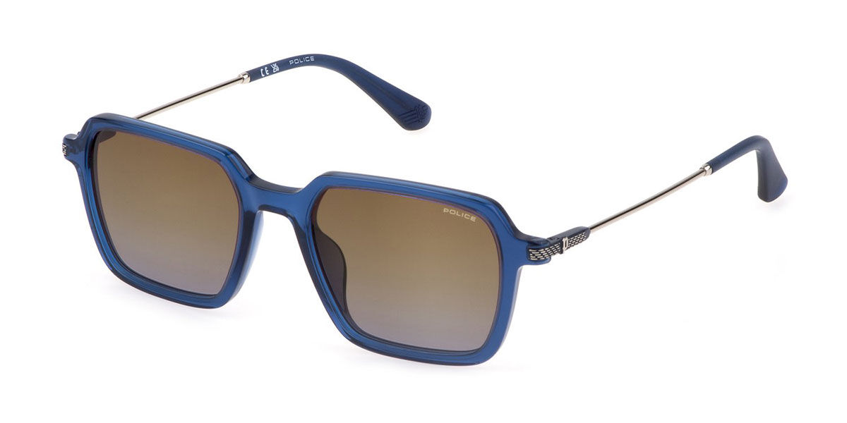 Police SPLL10 OCTANE 7 0892, Blue frame, Gradient Brown lenses